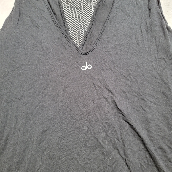 Alo Yoga Warm Up Mesh Insert Tank Top Black Size Unknown - Picture 8 of 10